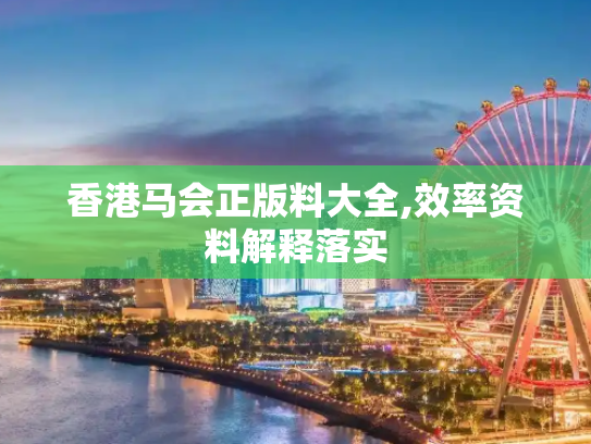 香港马会正版料大全,效率资料解释落实