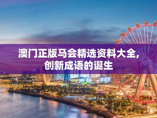 澳门正版马会精选资料大全,创新成语的诞生