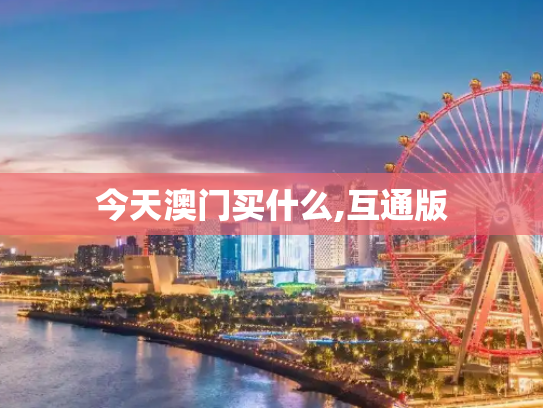 今天澳门买什么,互通版