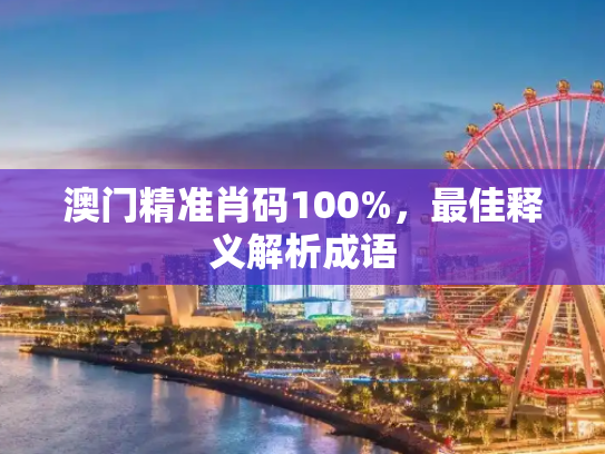 澳门精准肖码100%，最佳释义解析成语