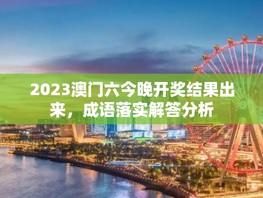 2023澳门六今晚开奖结果出来，成语落实解答分析
