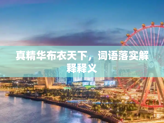 真精华布衣天下，词语落实解释释义