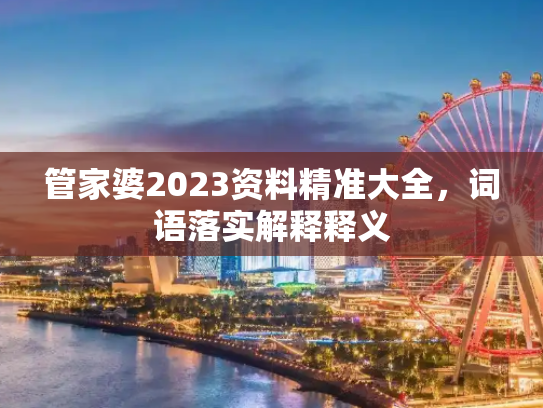管家婆2023资料精准大全，词语落实解释释义