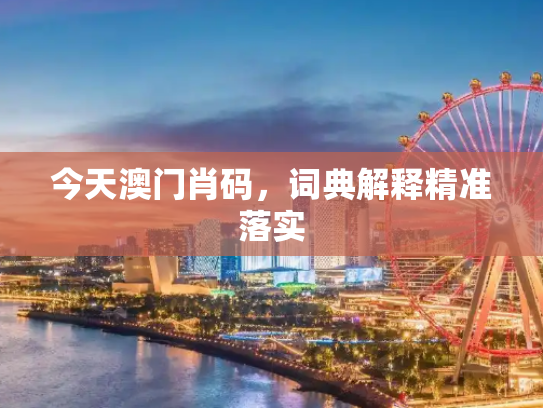 今天澳门肖码，词典解释精准落实