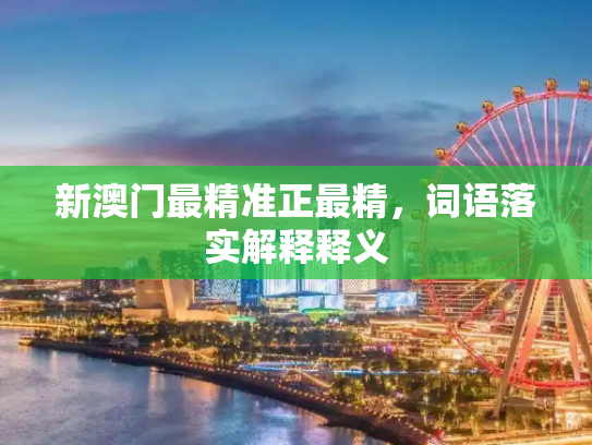 新澳门最精准正最精，词语落实解释释义