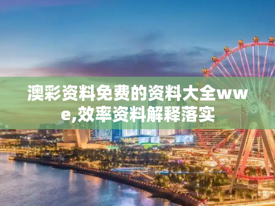 澳彩资料免费的资料大全wwe,效率资料解释落实