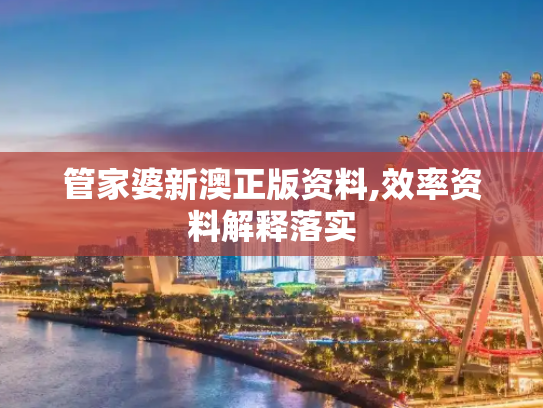 管家婆新澳正版资料,效率资料解释落实