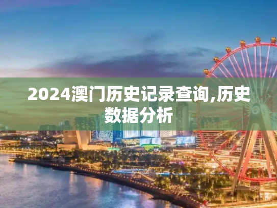 2024澳门历史记录查询,历史数据分析