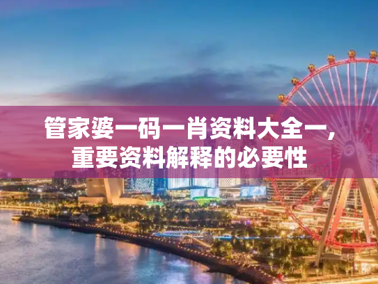 管家婆一码一肖资料大全一,重要资料解释的必要性