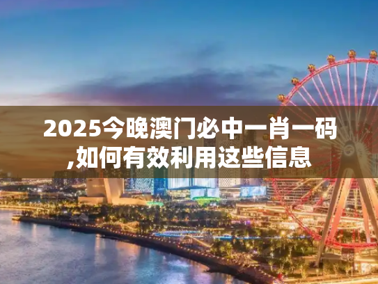 2025今晚澳门必中一肖一码,如何有效利用这些信息